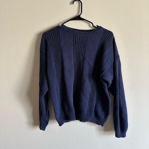 Vintage 100% Cotton Boundary Waters Navy Sweater